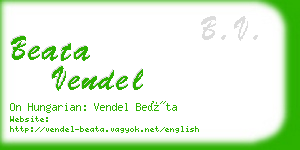 beata vendel business card